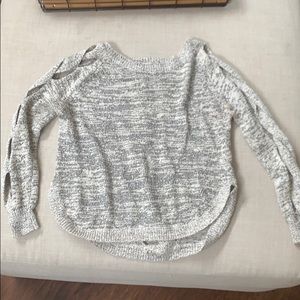Knit Sweater with cross pattern on back and arms